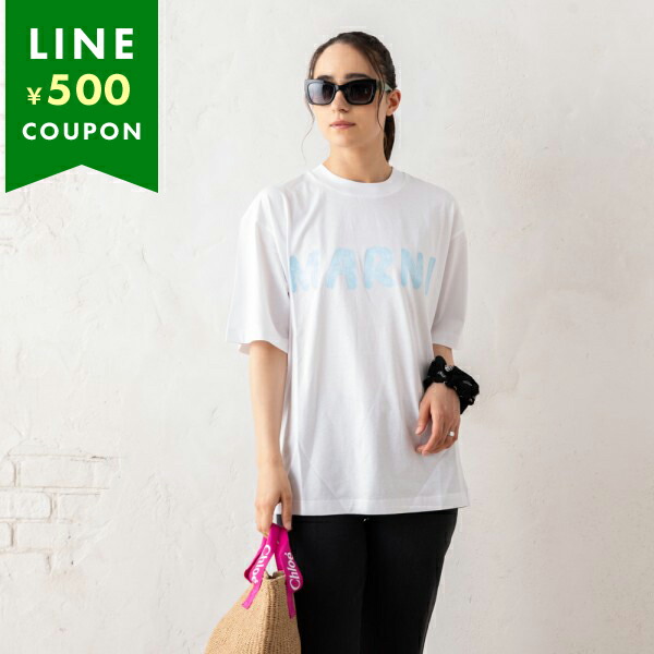 マルニ Tシャツ カットソー クルーネック ロゴ ホワイト レディース MARNI THJET49EPH USCS11 L4W01