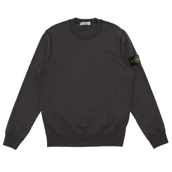 STONE ISLAND 黒 クルーネック トレーナー STONE ISLAND ストーンアイランド スウェット クルーネック リブ
