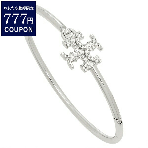 トリーバーチ ブレスレット アクセサリー エレノア パヴェ ヒンジ カフ シルバー ホワイト レディース TORY BURCH 143797 020