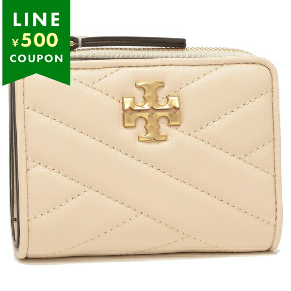 TORY BURCH トリーバーチ 二つ折り財布 キラシェブロン ベージュ