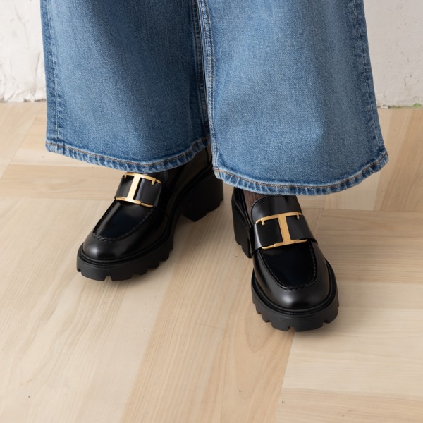TOD'S タイムレス ローファー　36 TOD'S（トッズ） ローファー Tタイムレス ヒール6cm ラバーソール