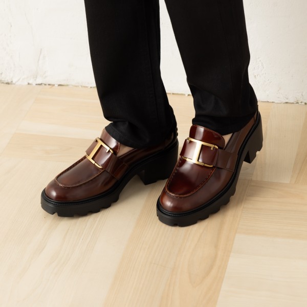 TOD'S（トッズ） ローファー Tタイムレス ヒール6cm ラバーソール