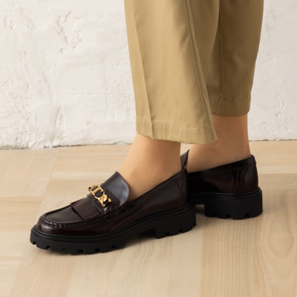 TOD'S（トッズ） ローファー ヒール4cm ラバーソール チャンキーソール