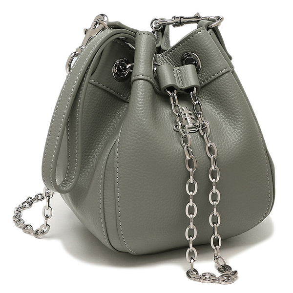 Vivienne Westwood　ヴィヴィアンウエストウッド　リネン混　ジレ SAFFIANO 口金三つ折り財布(ブルー)（レディース）（1220951204