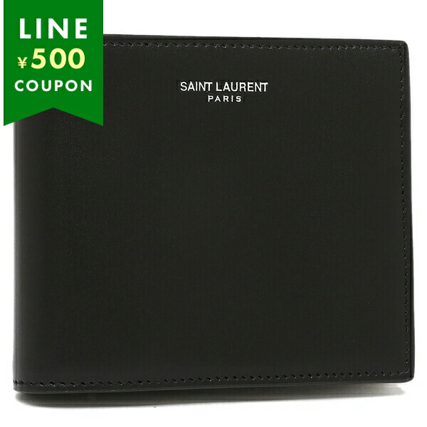 SAINT LAURENT サンローランパリ 二つ折り財布 ブラック メンズ