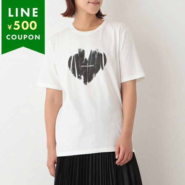SAINT LAURENT ハートプリントTシャツ サンローラン Saint Laurent ハートプリント Tシャツ レディース