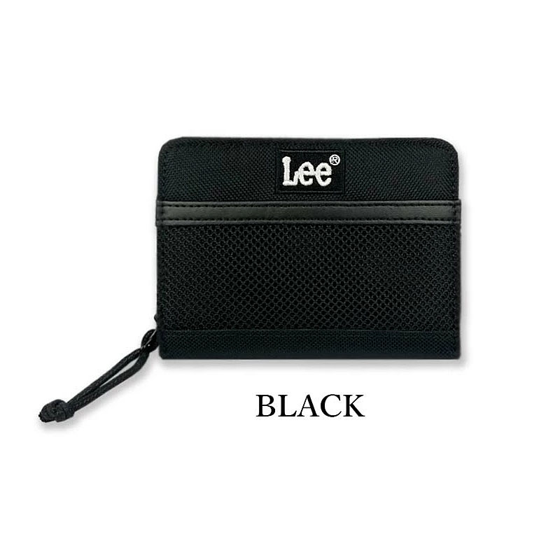リー Lee 軽量ナイロン 刺繍ロゴ 二つ折り財布 コンパクトウォレット メッシュポケット付き 合成皮革 0520699メール便配送商品 正規取扱店 |  | 01