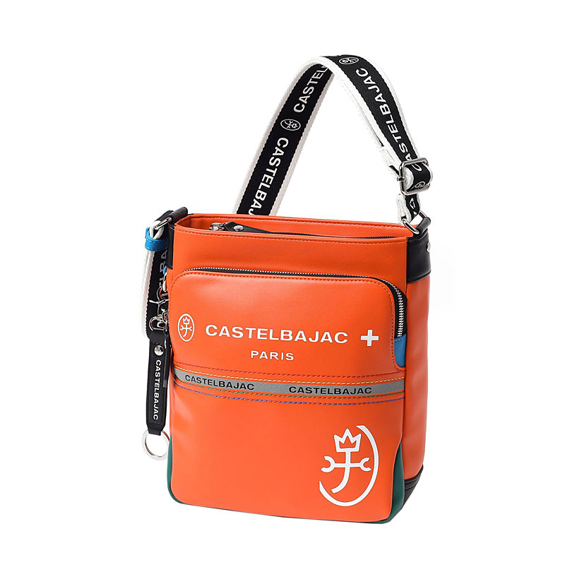 カステルバジャック CASTELBAJAC 縦型 ショルダーバッグ Charles シャアル 052111 B5 ポリウレタン合皮 家紋 トリコロール ビッグロゴ リフレクター | CASTELBAJAC | 02