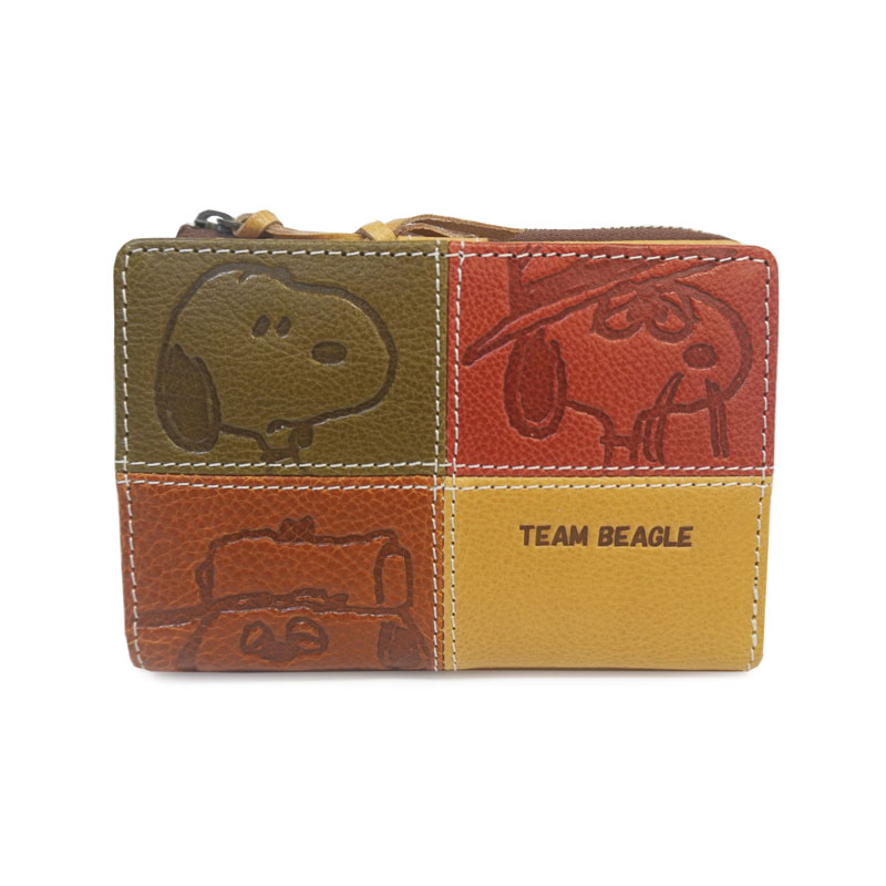 ピーナッツ PEANUTS スヌーピー SNOOPY ボタン留め二つ折り財布 TEAM BEAGLE チームビーグル 73441 | PEANUTS | 01