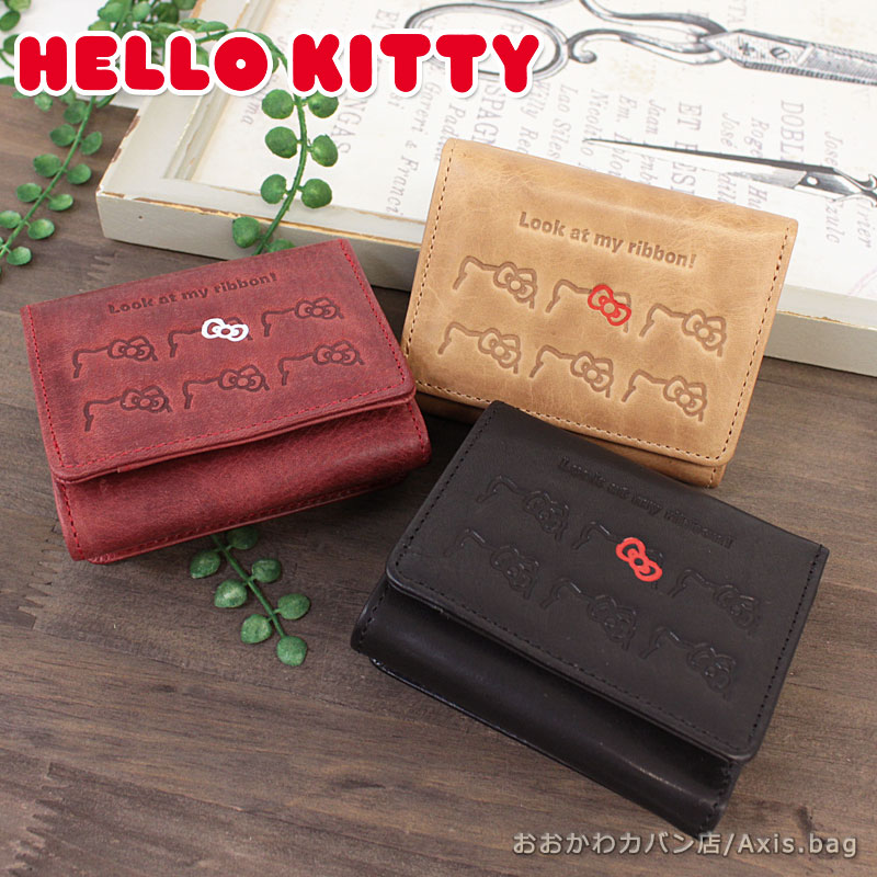 HELLO KITTY ハローキティ 3つ折り財布 ribbon motif リボンモチーフ