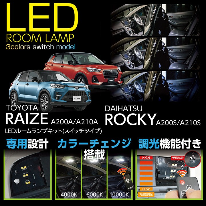 送料無料）LEDルームランプ トヨタ ライズ / ダイハツ ロッキー（型式