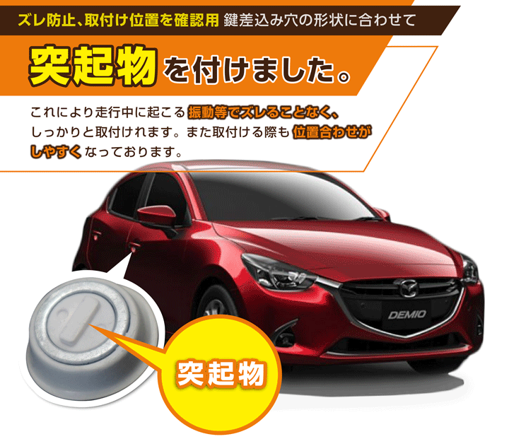 デミオ マツダ デミオ（型式：DJ）用キーホールカバー 磁石で