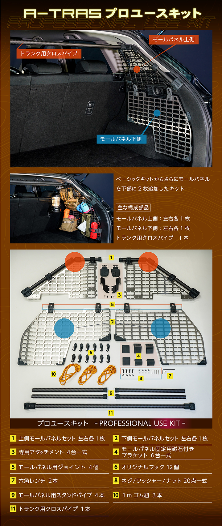 マツダ CX-5(型式：KF) 専用 A-TRAS タクティカルラックシステム