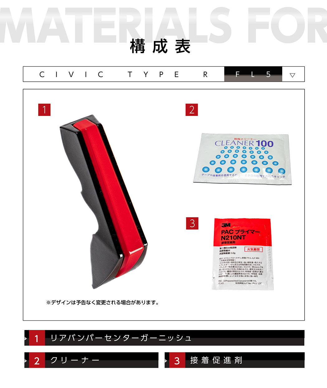 シビック FL5用 リアバンパーガーニッシュ 左右セット 塗装済 シビック （在庫あり）ホンダ タイプR（型式：FL5）専用 PA12