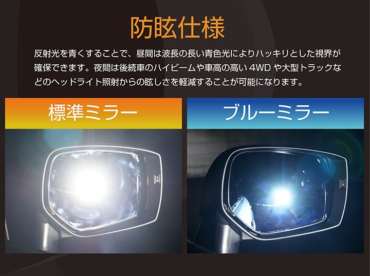 新商品）LEDウィンカー付きブルードアミラー Hタイプ（純正交換式