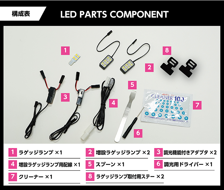 LINQ様 リクエスト 3点 まとめ商品 レクサス IS（型式：30系）調光機能！3色選択！ラゲッジランプ