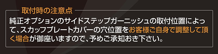 穴位置に関する注意書き