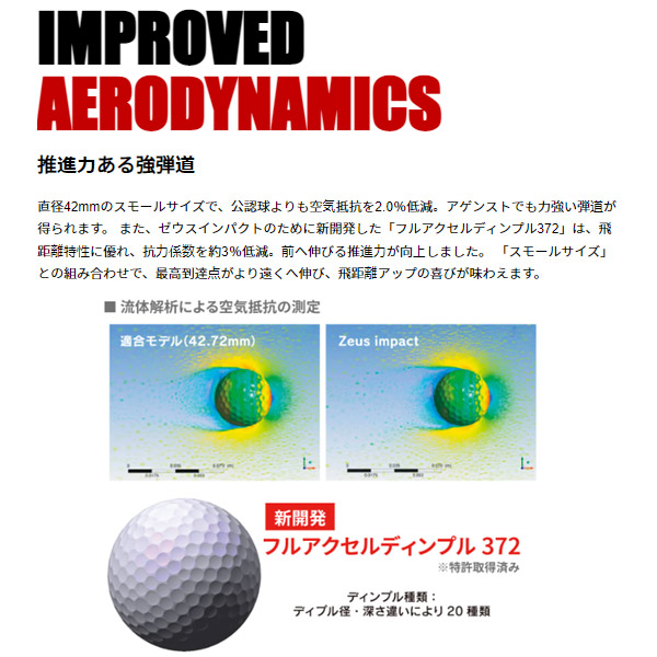 【SALE】【Zeusimpact3】キャスコ ゼウス インパクト3 高反発モデル ゴルフボール 1ダース（12球入り）【12694】｜axisrd｜12