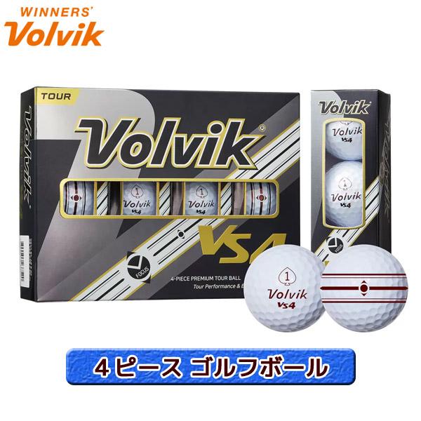Volvik VS4 4ピース ゴルフボール 1ダース（12球）ボルビック VS4 TOUR WHT VV5MNA03 4582222485293
