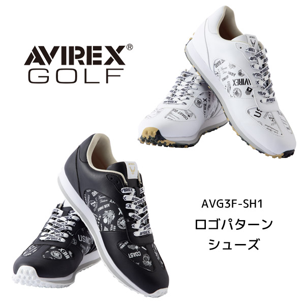 【23秋冬】AVIREX GOLF（アビレックス ゴルフ）AVG3F-SH1 ロゴパターンシューズ【12808】
