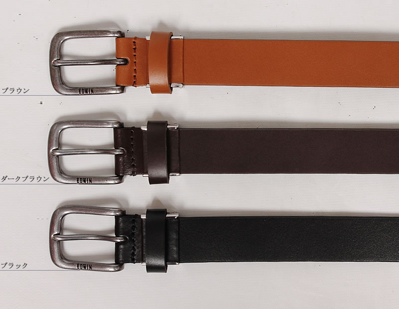 EDWIN エドウィン プレーン レザー ベルト Plain Leather Belt 30mm 3.0cm エドウイン 牛革 0111174｜axs-sanshin｜12