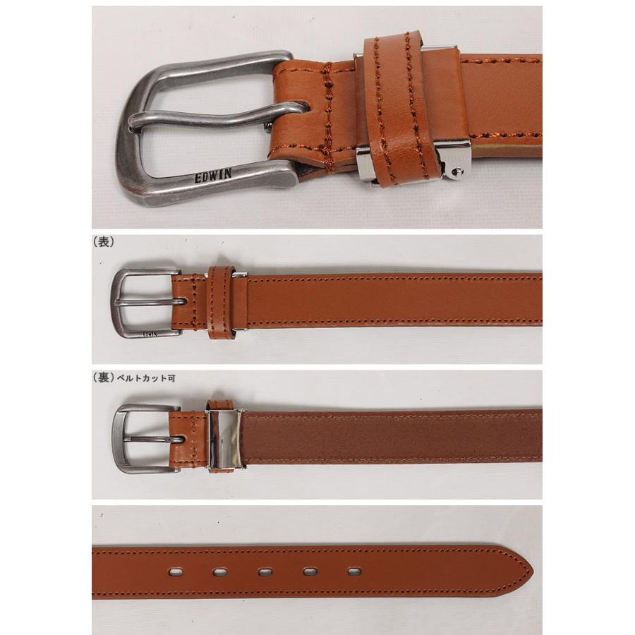 EDWIN エドウィン ステッチ レザー ベルト Stitch Leather Belt 30mm 3.0cm エドウイン 牛革 0111175｜axs-sanshin｜06