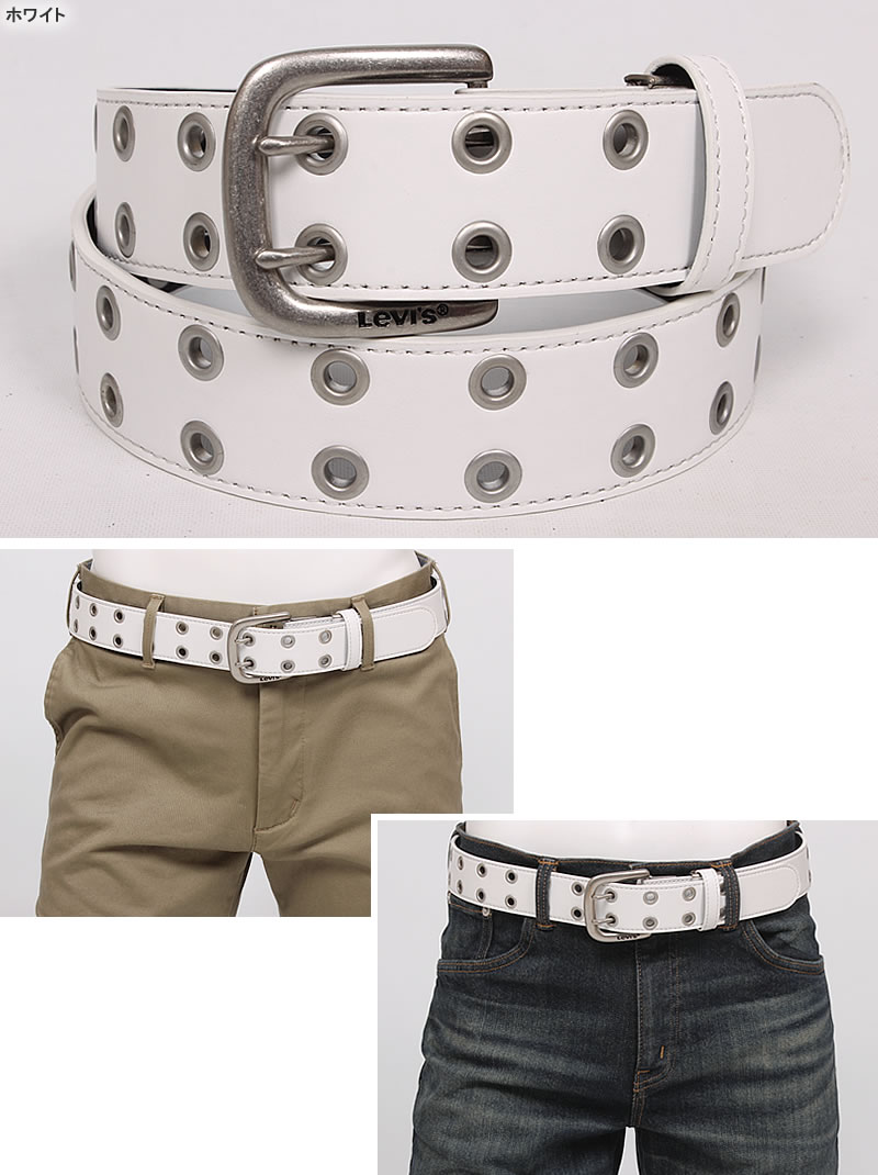 Levi's（リーバイス） ダブルピン ベルト 4.0cm 40mm 合成皮革