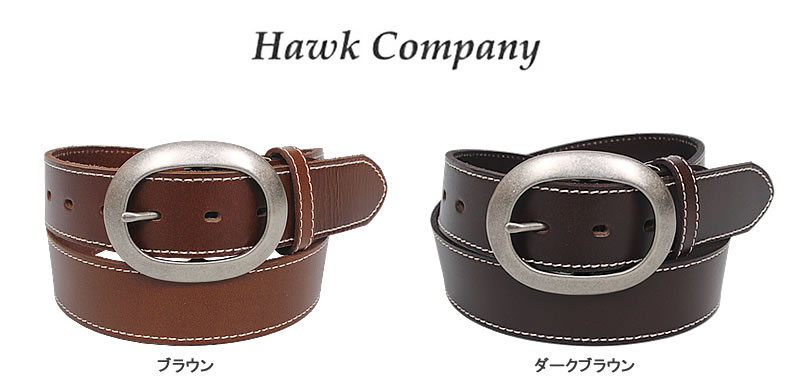 Hawk Company（ホークカンパニー） オーバルバックル レザーベルト 4.0