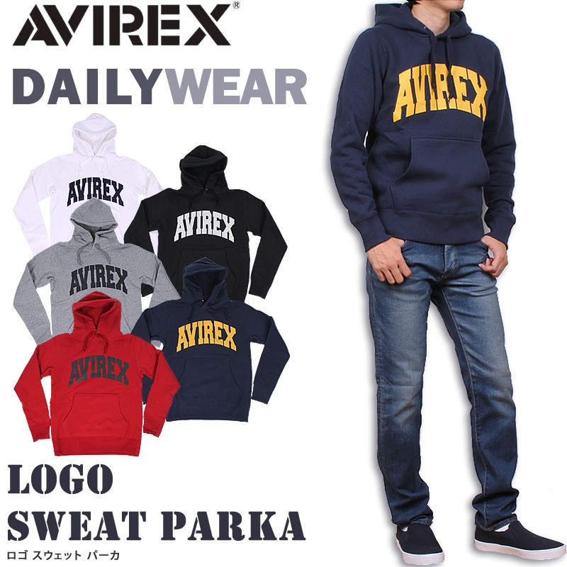 定番のお歳暮 AVIREX デイリーシリーズ『裏起毛ロゴプリントスウェットパーカ トップス