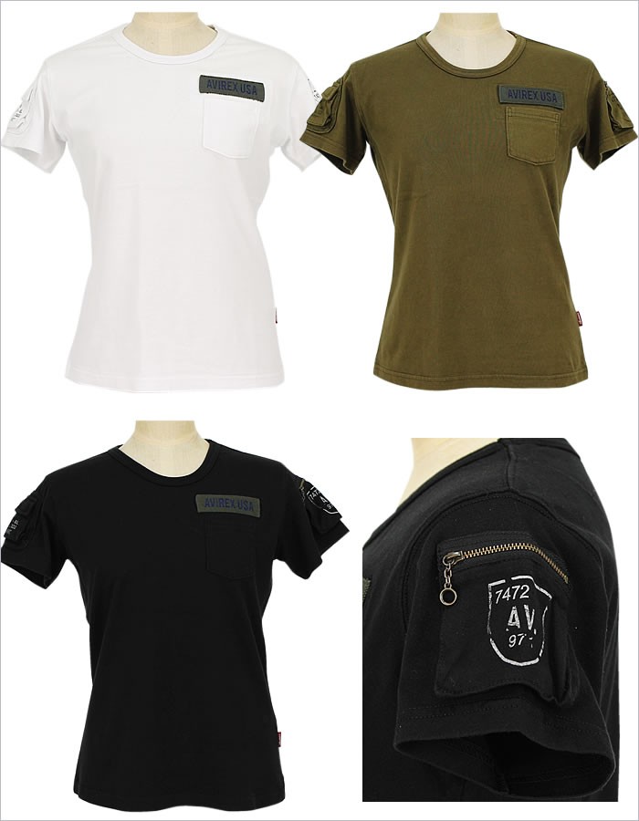AVIREX Belle アヴィレックス ベル アビレックス ポケット半袖Ｔ FATIGUE Tシャツ レディース 女性 半袖 ポケット カジュアル ファティーグTEE 天竺 ミリタリー 楽天市場】AVIREX Belle アヴィレックス ベル アビレックス