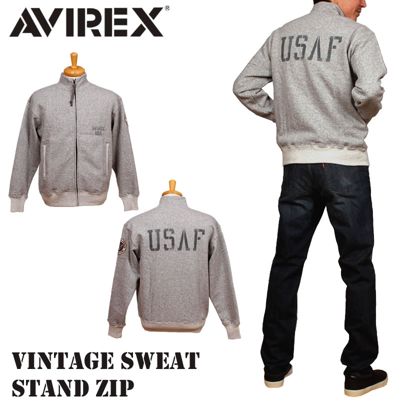 【期間限定特価】 ヴィンテージ アビレックス AVIREX 裏起毛 スタンド スウェット ジャケット・アウター