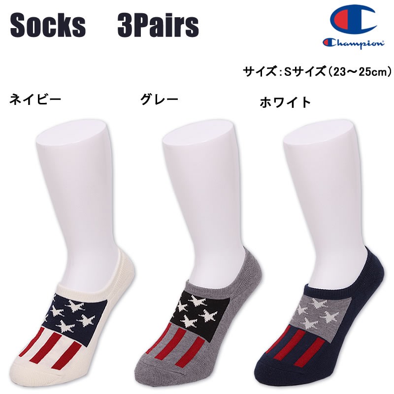 ハーフパイル ゴーストソックス(3足組)靴下 /champion