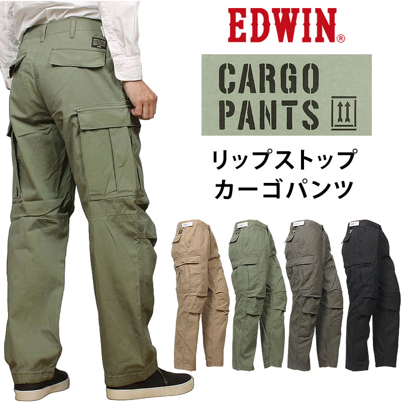 EDWIN（エドウィン） カーゴパンツ ワイドテーパード リップストップ