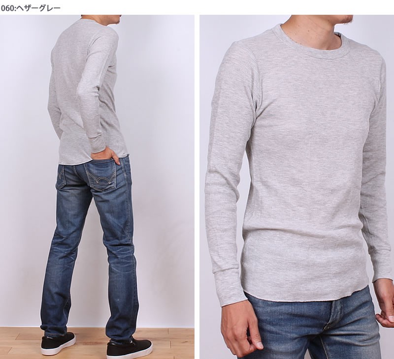 Hanes ヘインズ サーマル クルーネック ロングスリーブTシャツ