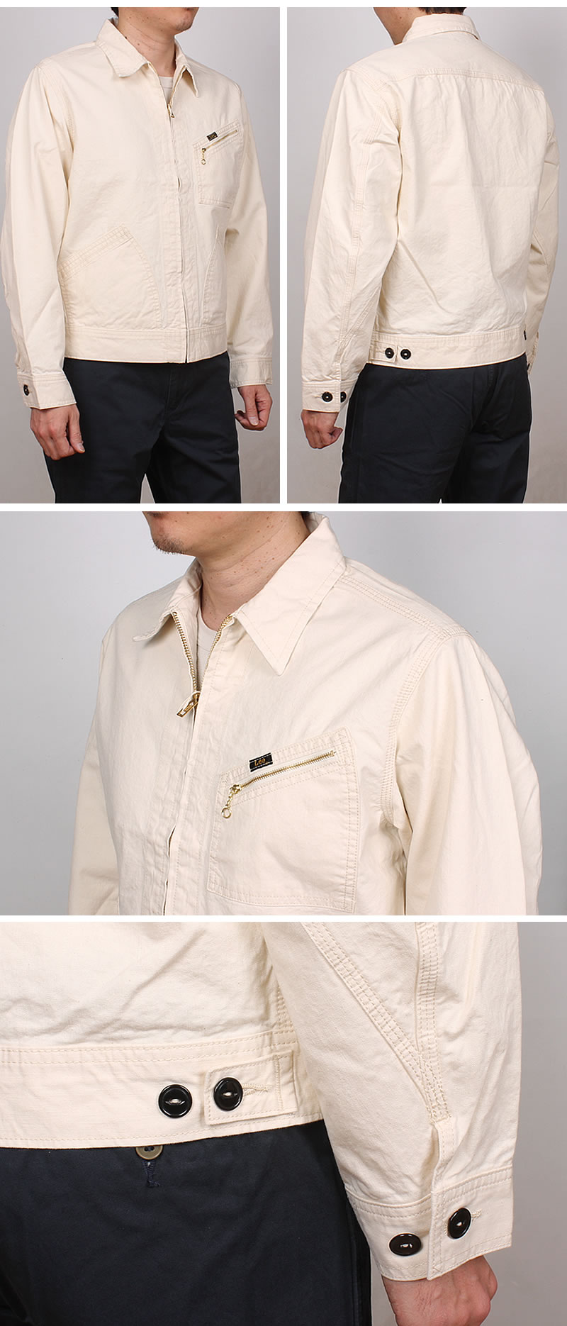 Lee リー ジップアップ ブルゾン 91-B ジャケット ダンガリーズ DUNGAREES デニム ツイル LM7238 Gジャン ジージャン メンズ | Lee | 08