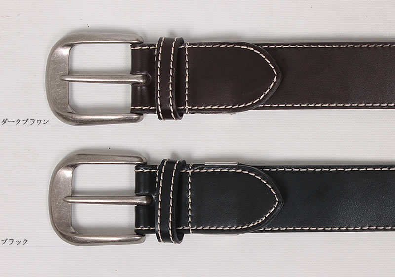 RECURRENCE リクレンス ロングサイズ ステッチ レザーベルト 4.0cm