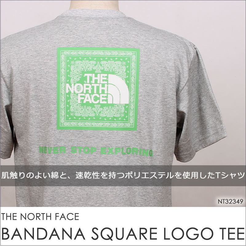 THE NORTH FACE ザ・ノース・フェイス S/S Bandana Square Logo Tee バンダナスクエアロゴ Tシャツ  ショートスリーブ NT32349