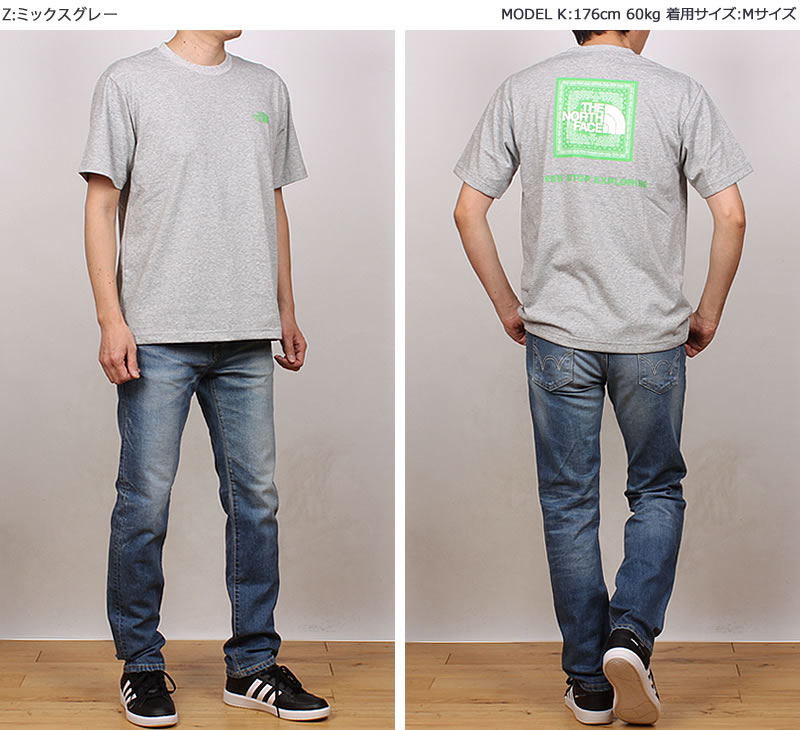 THE NORTH FACE ザ ノースフェイス S/S Bandana Square Logo Tee バンダナスクエアロゴ Tシャツ ショートスリーブ NT32349｜axs-sanshin｜03