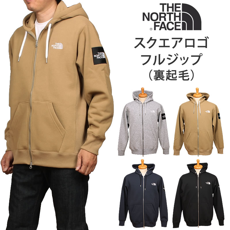 【5%OFF】THE NORTH FACE ザ ノースフェイス スクウェア　ロゴ フルジップ 裏起毛 SQUARE LOGO FULLZIP  スウェット トレーナー NT62349