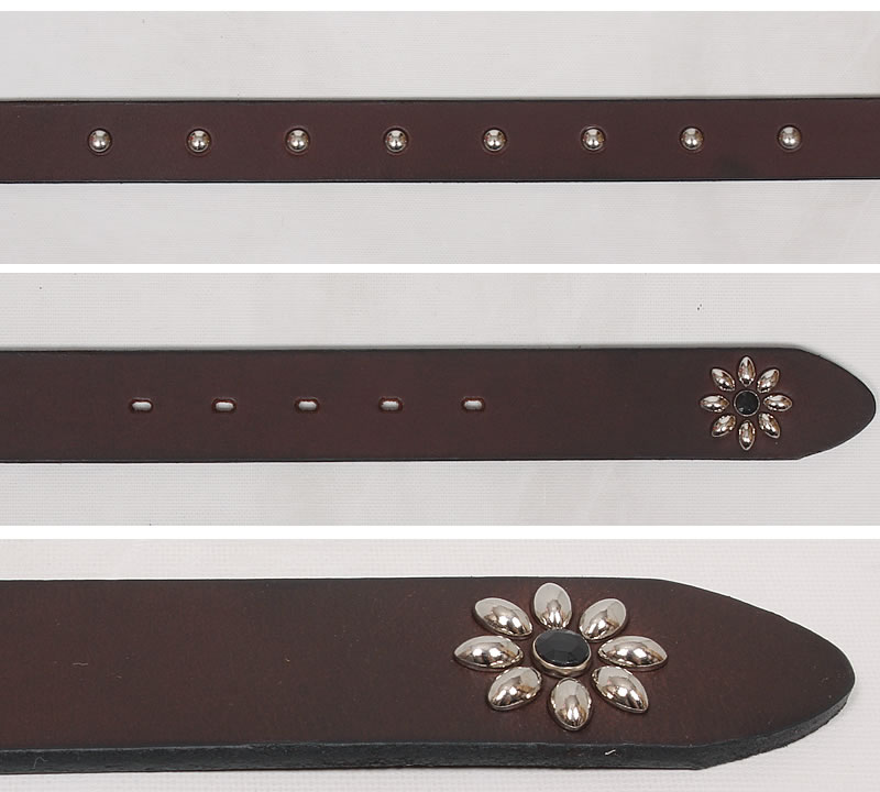 Wrangler（ラングラー） スタッズ レザー ベルト 3.5cm 35mm 本革 牛革