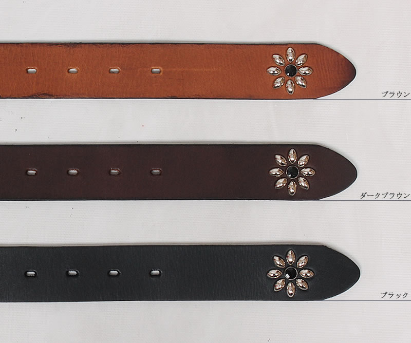 Wrangler（ラングラー） スタッズ レザー ベルト 3.5cm 35mm 本革 牛革