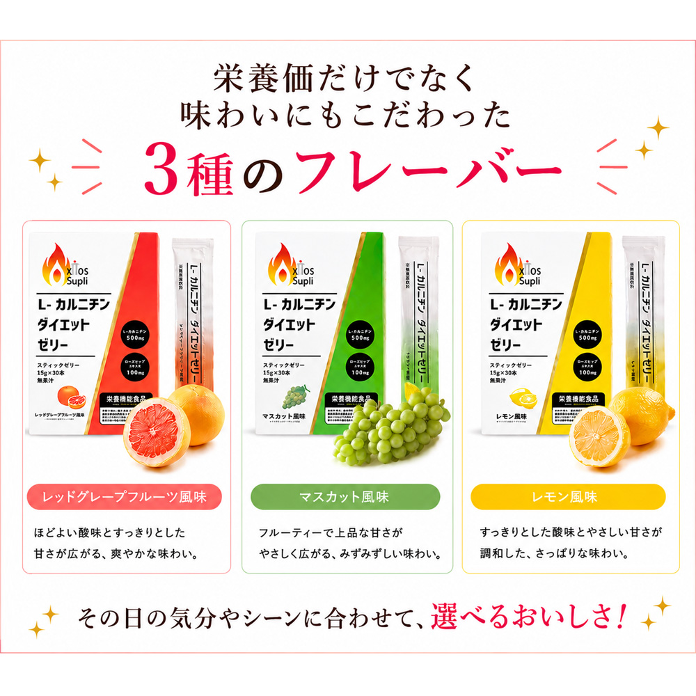 アクトスサプリ L-カルニチン ダイエットゼリー スティックゼリー (15g