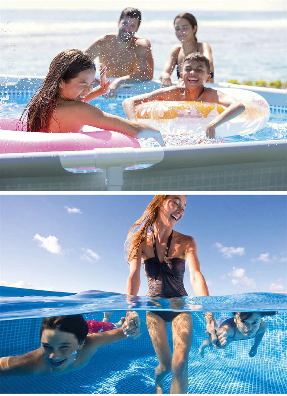 INTEX インテックス ファミリープール 549*274*132cm 大型 フレームプール 水あそび 子供用プール 暑さ対策 プール 家庭用 長方形  子供用 家庭用プール 水遊び