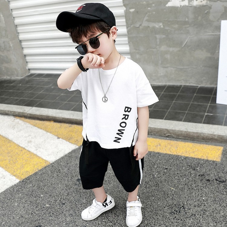 子供服 セットアップ 夏 男の子 子供ジャージ キッズ 韓国子供服 ジュニア 上下セット 半袖 Tシャツ 七分丈パンツ ベビー服 男児 おしゃれ 通学着 通園着 Y アユストア 通販 Yahoo ショッピング