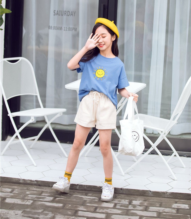 子供服 セットアップ 女の子 韓国子供服 キッズ ジュニア 春夏 上下セット 2点セット 半袖 Tシャツ 綿 ショートパンツ 短パン 薄手 可愛い  おしゃれ 通学着 新品 :y450650:アユストア - 通販 - Yahoo!ショッピング