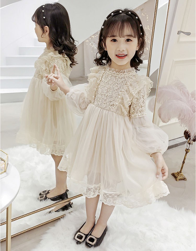 子供服 ワンピース キッズ 女の子 秋着 長袖 レースワンピース 膝丈 白 子供ドレス dress 韓国子供服 ジュニア 結婚式 カジュアル おしゃれ  可愛い 新品 :y450716:アユストア - 通販 - Yahoo!ショッピング