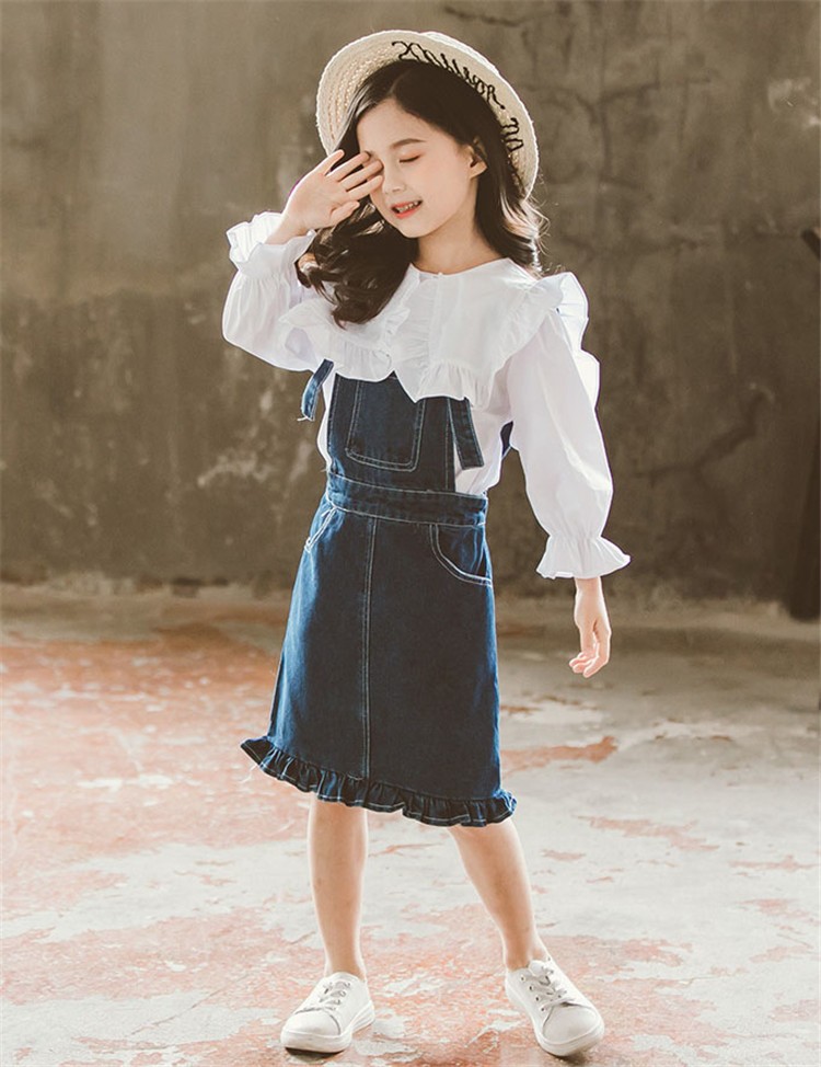 子供服 セットアップ 女の子 長袖 春秋 秋着 上下セット 韓国子供服 キッズ ジュニア トップス 丸首 スカート 膝上丈 可愛い おしゃれ 通学着 新品 中古