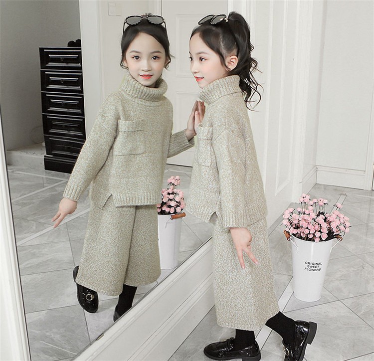 子供服 セットアップ キッズ 女の子 長袖 春秋 2点セット 上下セット ニットセーター タートルネック ガウチョパンツ 韓国子供服 ジュニア  おしゃれ 可愛い 新品 :y452572:アユストア - 通販 - Yahoo!ショッピング