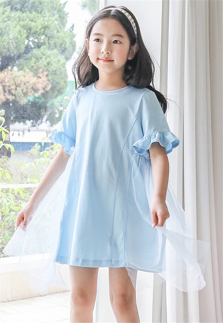 ワンピース キッズ 子供服 女の子 夏 キッズワンピース 半袖ワンピース チュール フリル チュニック 子供ドレス お姫様 おしゃれ カジュアル  可愛い 新品 150cm :y454288:アユストア - 通販 - Yahoo!ショッピング