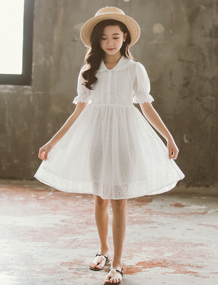 Baluote 子供服 ワンピース キッズ服 ふんわり 普段着 入園式 カジュアル プリンセス 半袖 チュニック 結婚式 可愛い コットン 快適 七五三 卒業式 ドレス